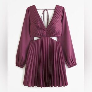 Abercrombie & Fitch Giselle Pleated Cut Out Mini Dress